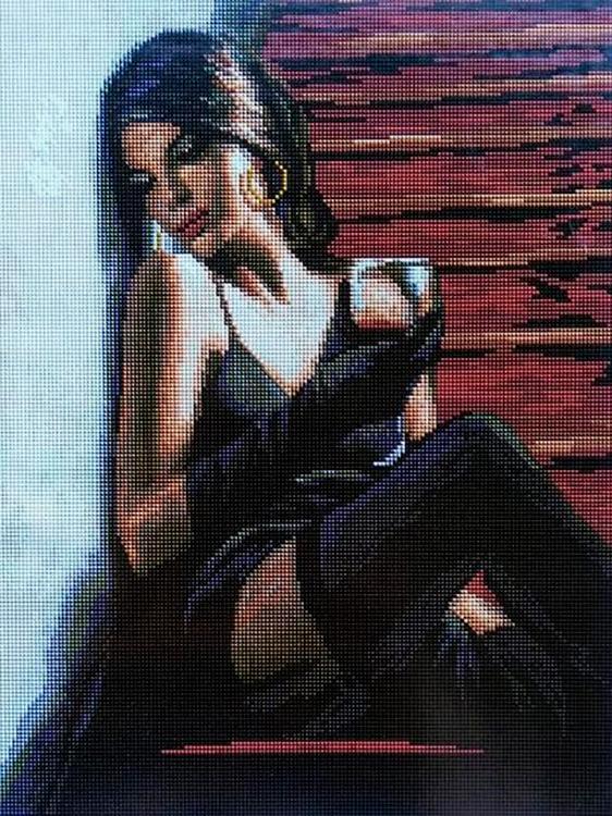 

Алмазная вышивка «Девушка с бокалом» Фабиана Переза
