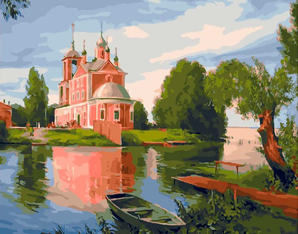 

Картина по номерам «Храм у воды» Вячеслава Палачева