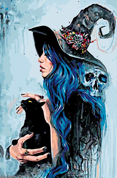 

Картина по номерам «Синевласая ведьма»