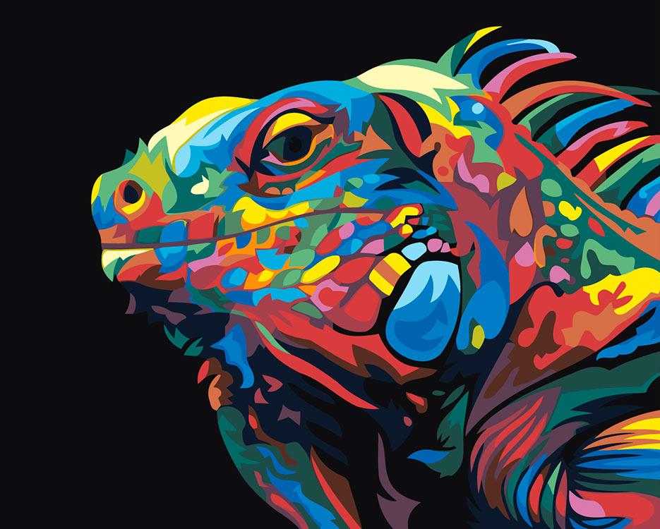 

Картина по номерам «Радужная игуана» Ваю Ромдони, «Радужная игуана»