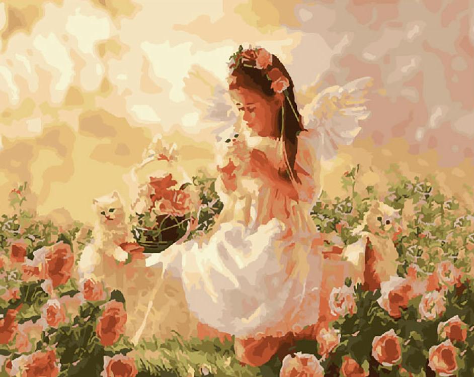 

Картина по номерам «Девочка-ангелочек»