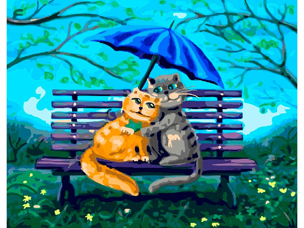 

Картина по номерам «В обнимку под зонтом», «В обнимку под зонтом»