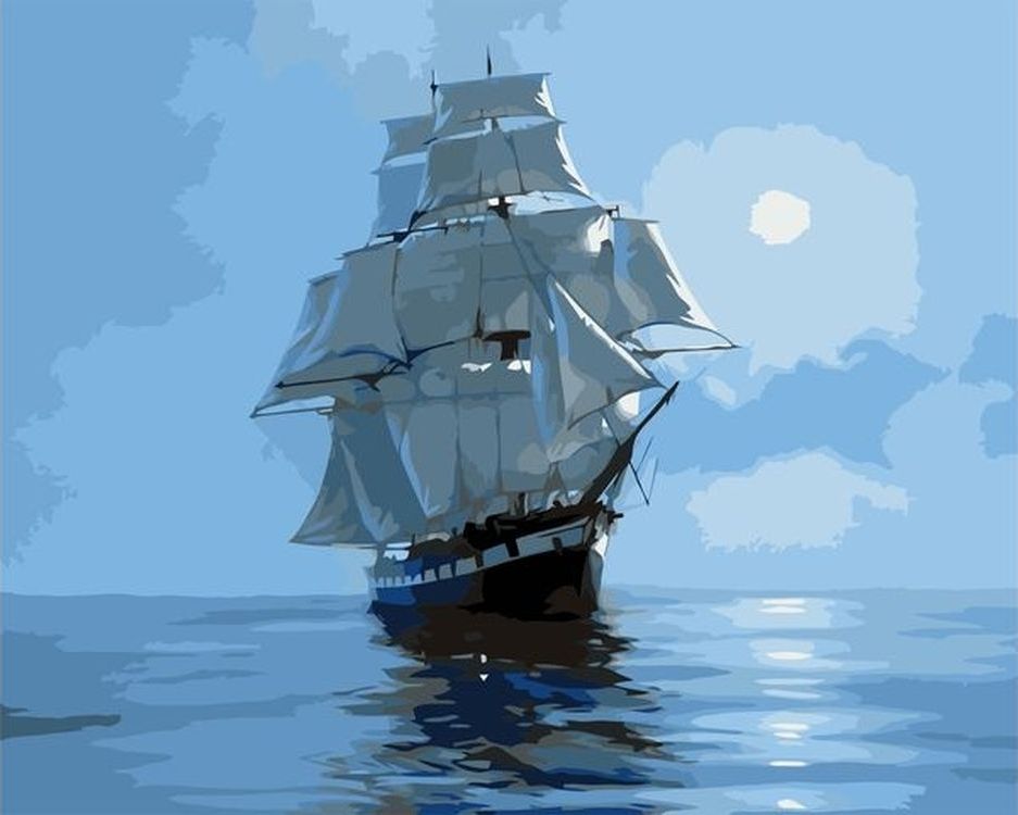 Картина по номерам корабль в море