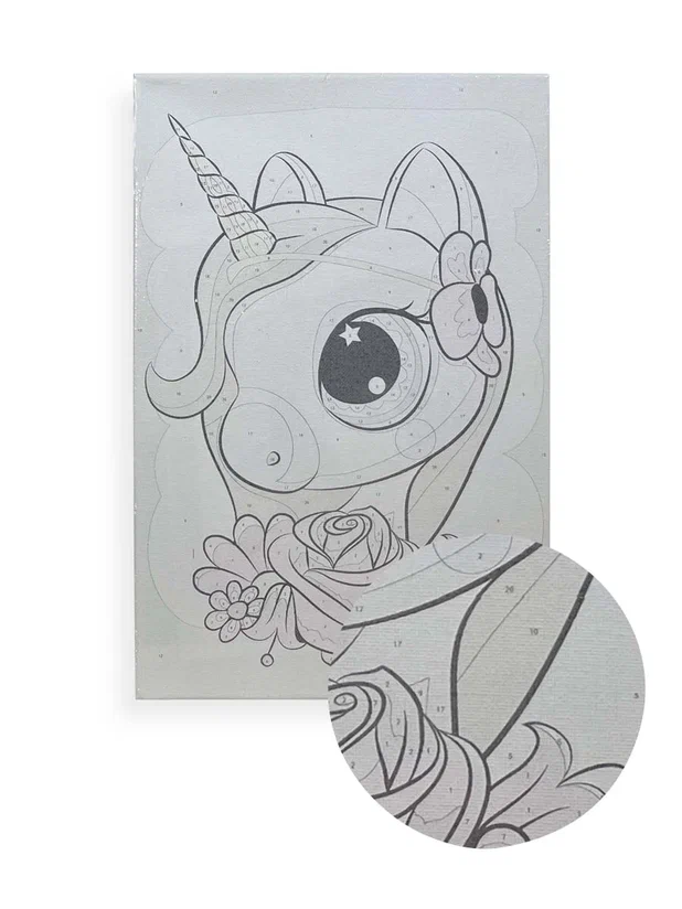 Картина по номерам «Единорожек в цветах» — картинка 2