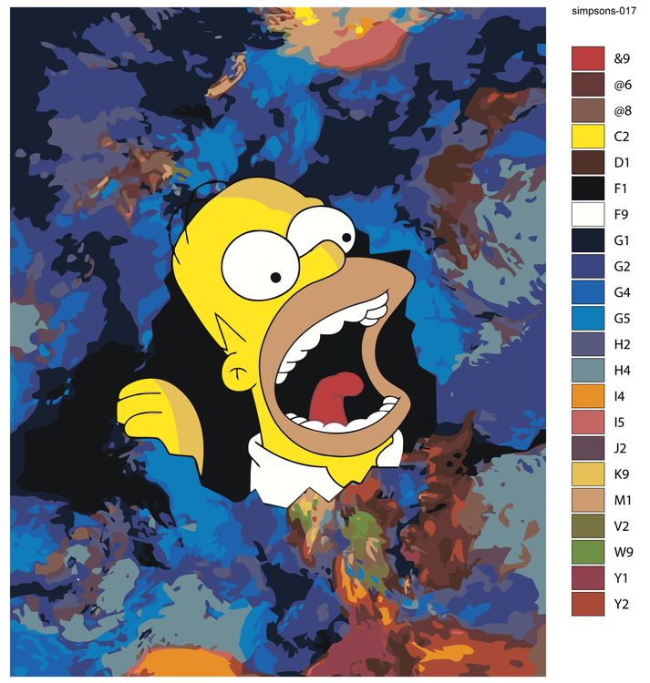 Картина по номерам гомер симпсон