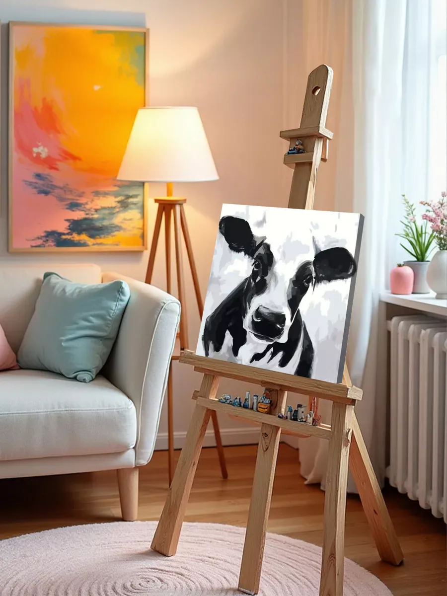 Картина по номерам «Черно-белая корова» — картинка 9