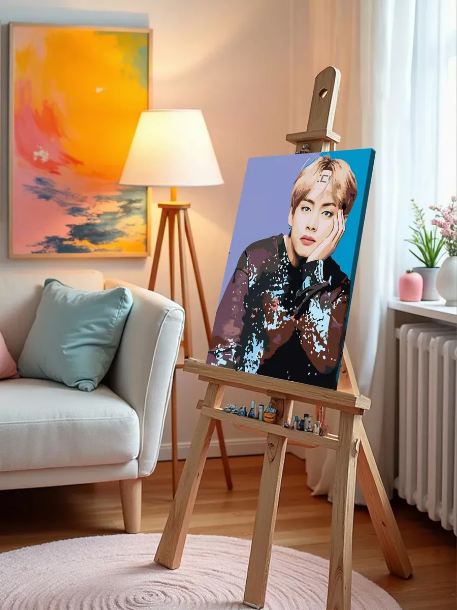 Картина по номерам «Корейская K-POP группа BTS Ким Тэхен» — картинка 9