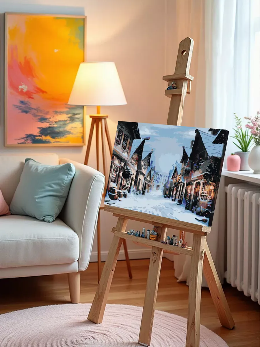 Картина по номерам «Гарри Поттер: Хогсмид зимой» — картинка 9