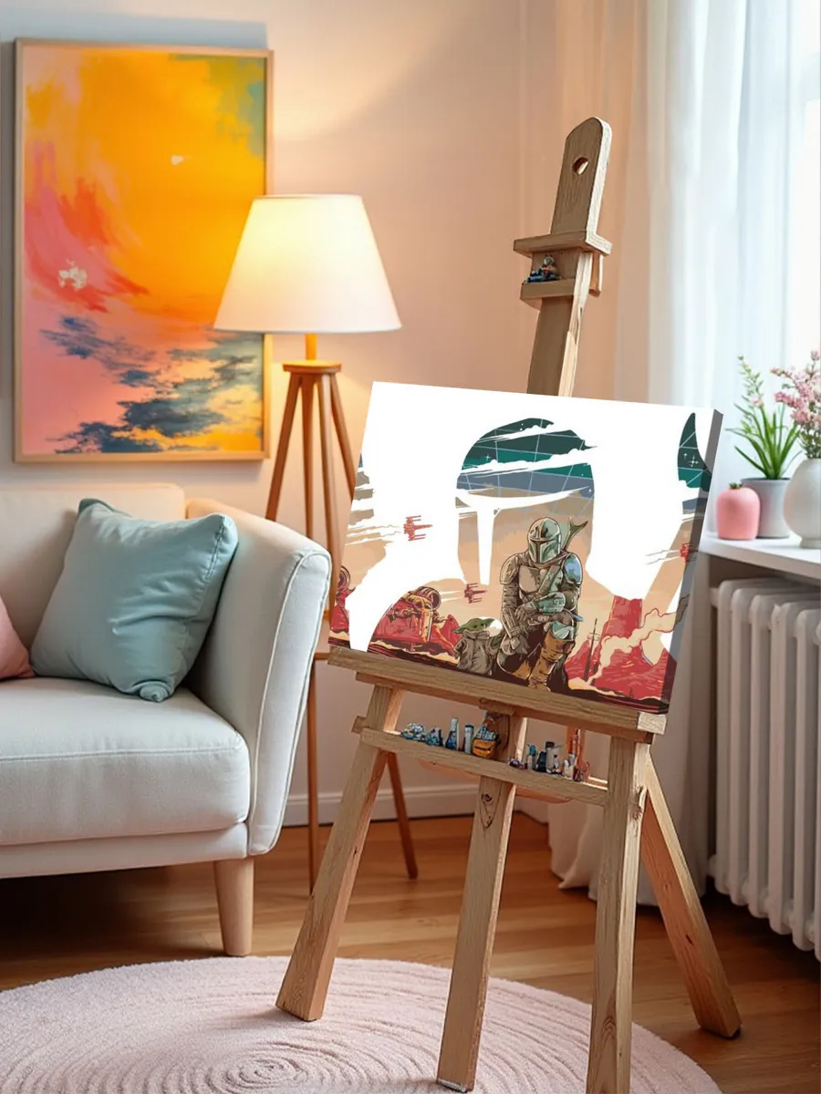 Картина по номерам «Звёздные войны - Мандалорец и Малыш Йода 2» — картинка 9