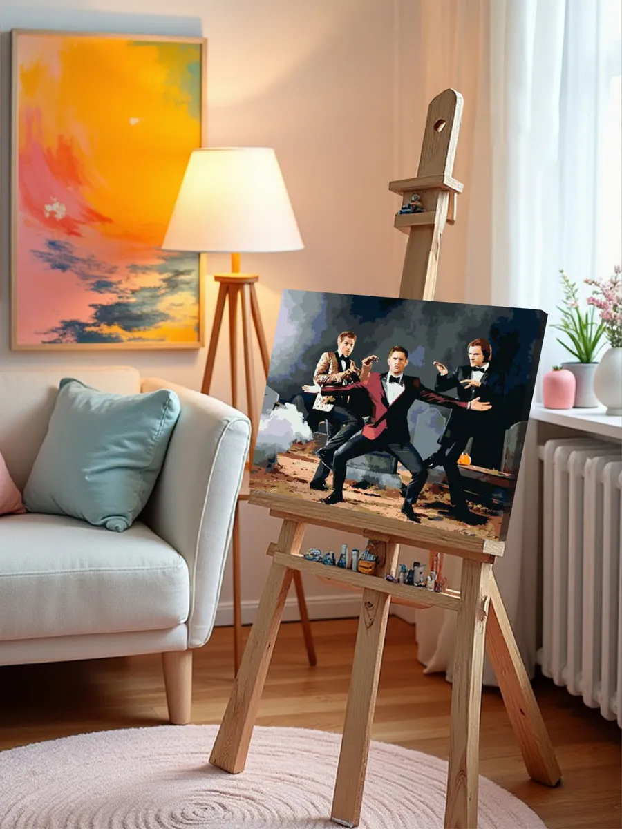 Картина по номерам «Сверхъестественное: Дин, Сэм и Кастиэль» — картинка 9