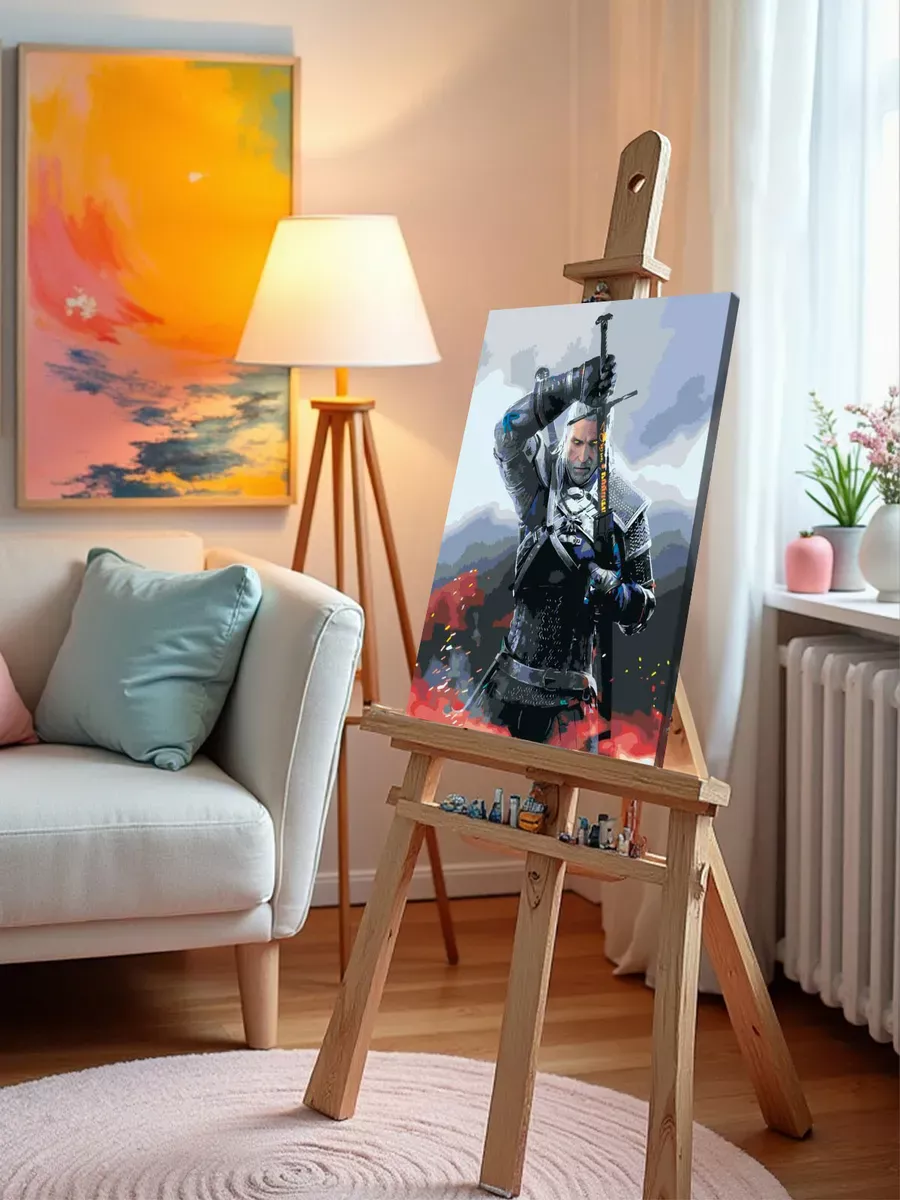 Картина по номерам «Ведьмак: Геральт из Ривии» — картинка 9