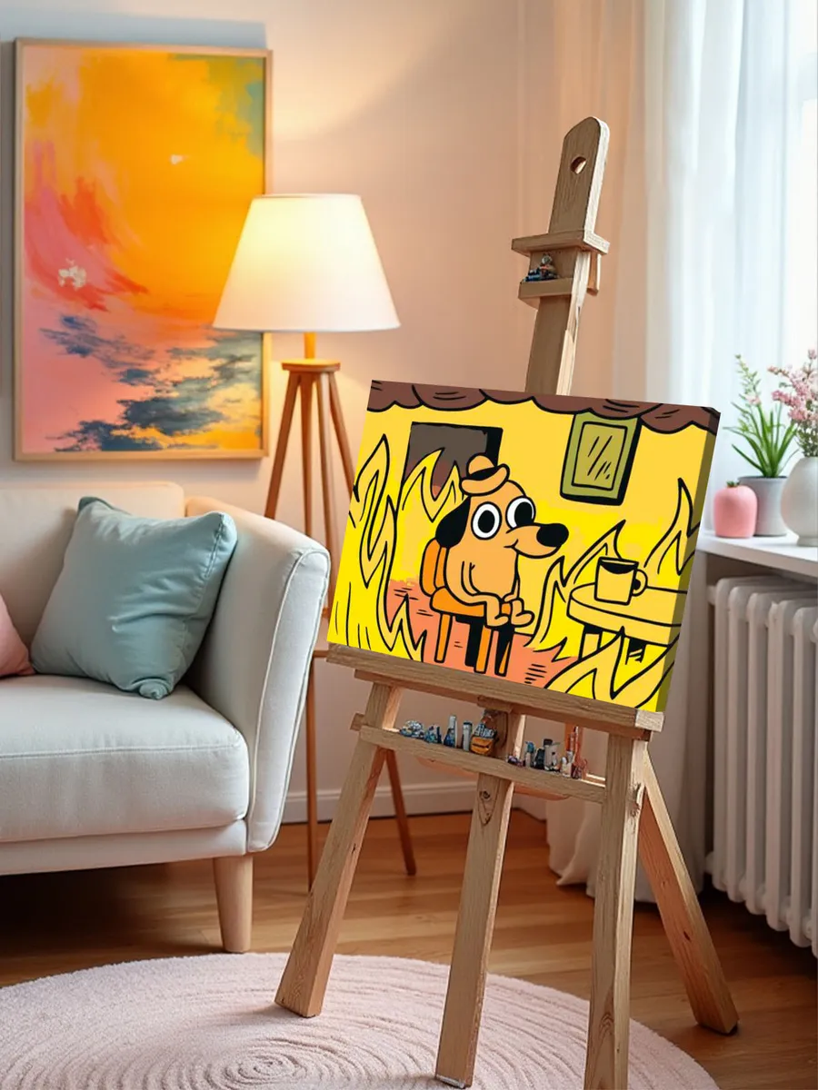 Картина по номерам «Мем: This is fine» — картинка 9