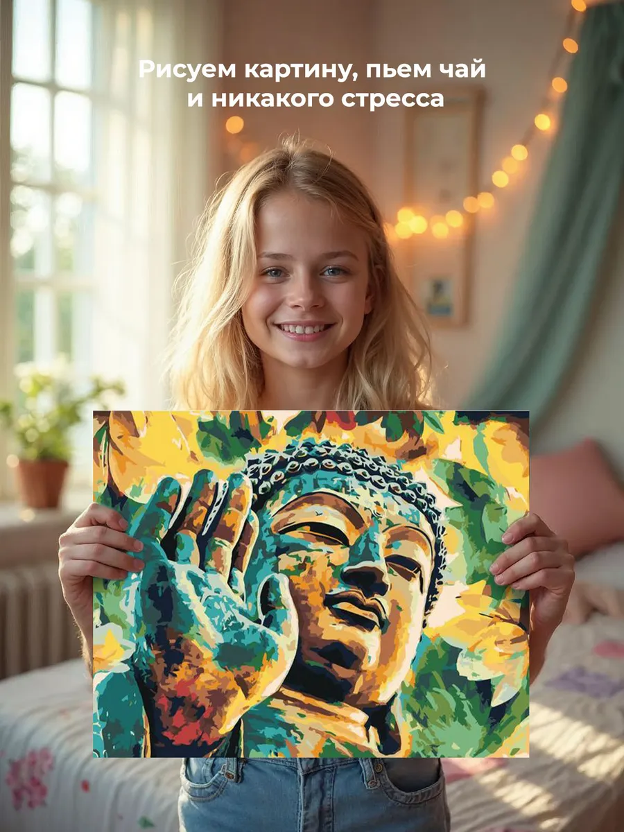 Картина по номерам «Будда» — картинка 6