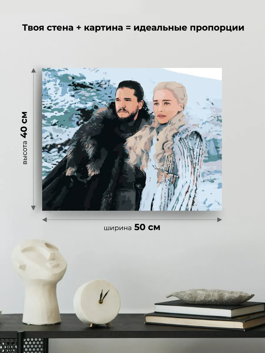 Картина по номерам «Игра престолов: Дейнерис Таргариен и Джон Сноу 3» — картинка 3