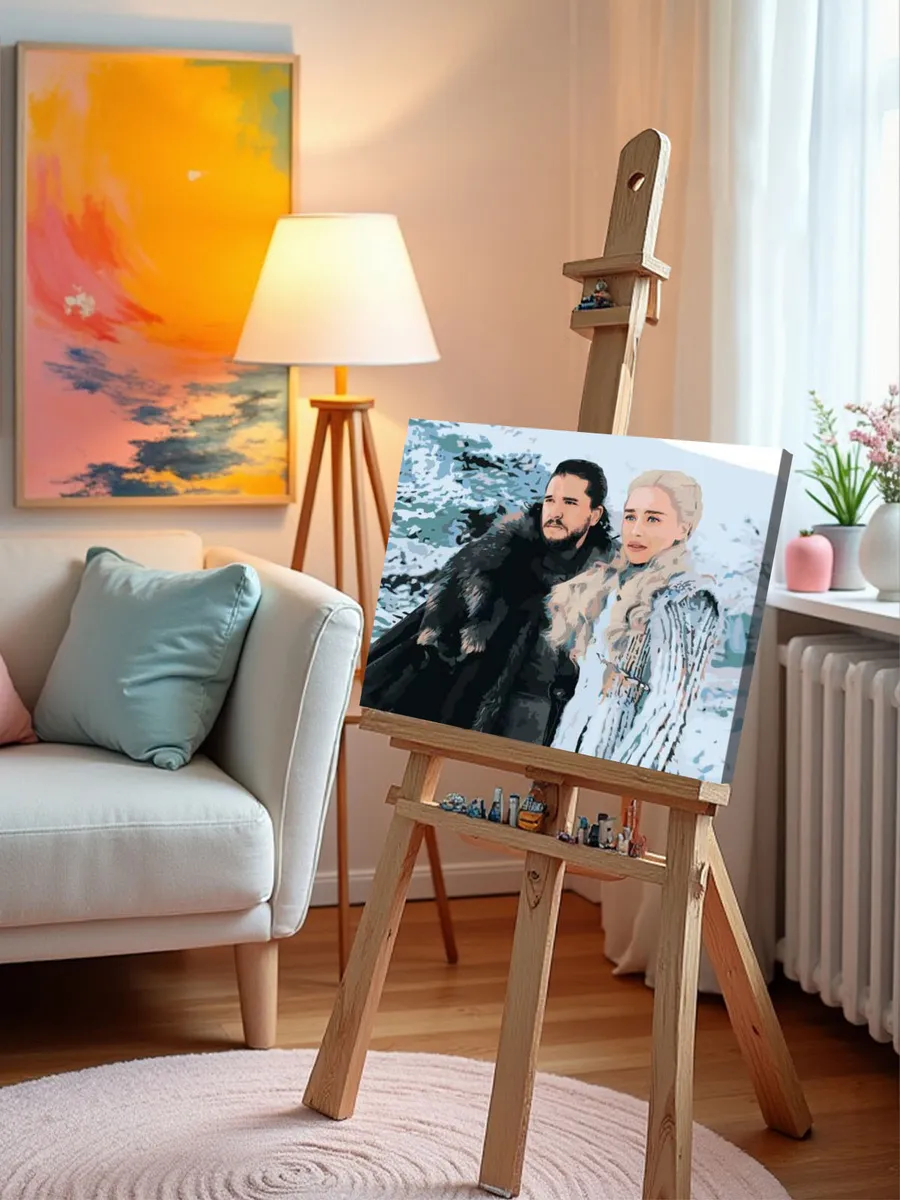 Картина по номерам «Игра престолов: Дейнерис Таргариен и Джон Сноу 3» — картинка 10