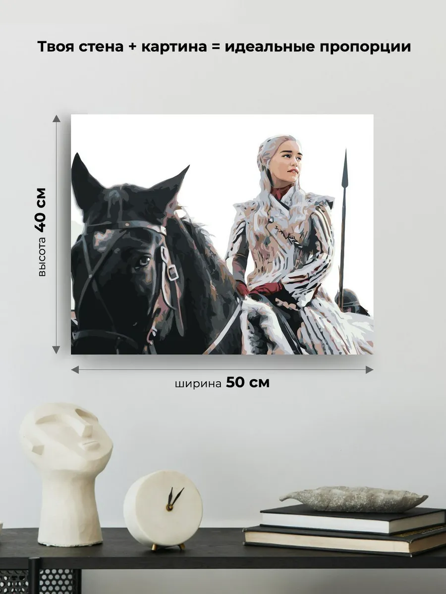 Картина по номерам «Игра престолов: Дейнерис Таргариен - Мать драконов 2» — картинка 3