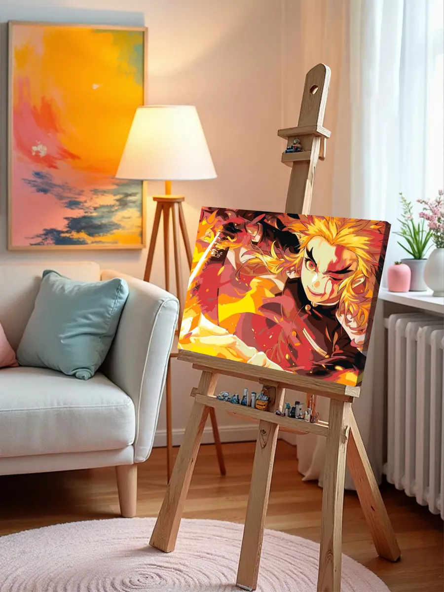 Картина по номерам «Клинок рассекающий демонов: Кёджуро Ренгоку» — картинка 9