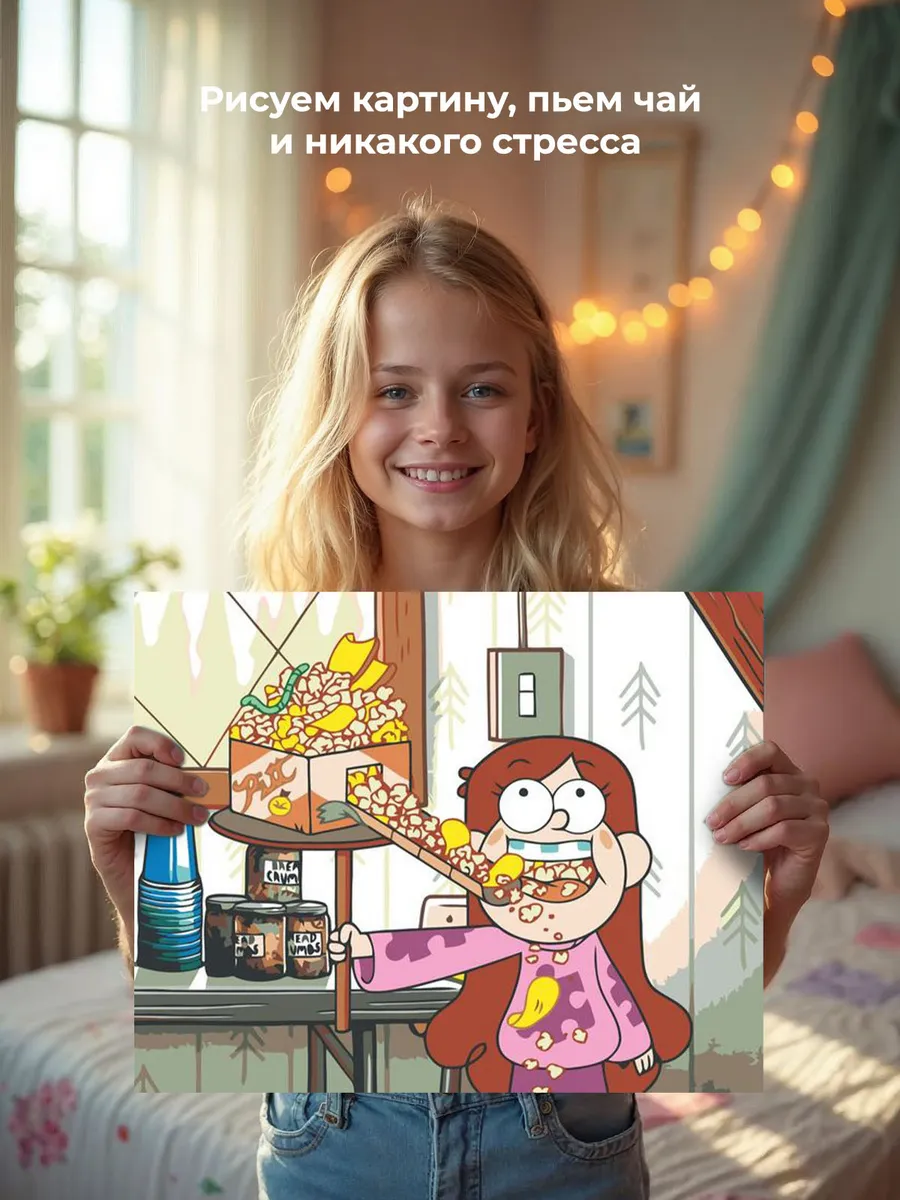 Картина по номерам «Gravity Falls Гравити Фолз: Довольная Мейбл» — картинка 6