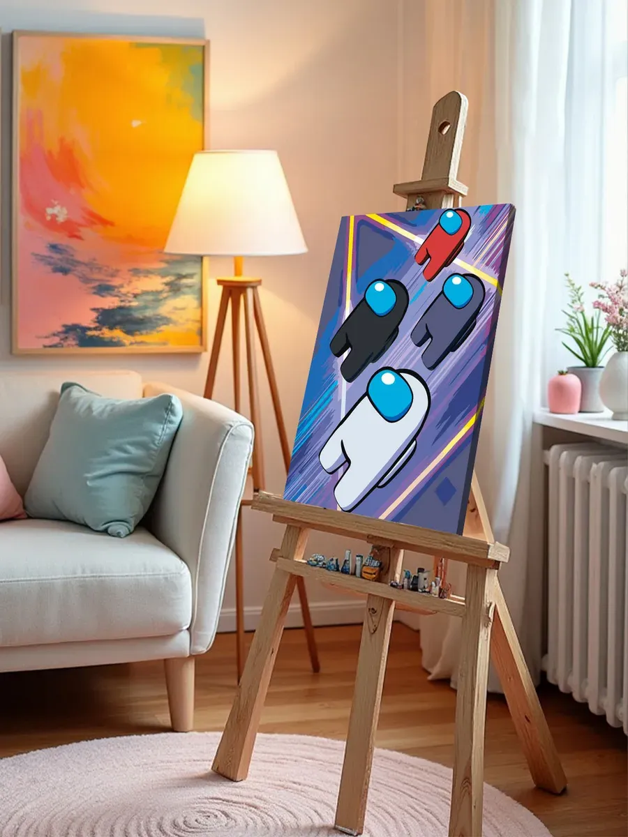 Картина по номерам «Among Us Амонг Ас: Арт с персонажами 5» — картинка 9