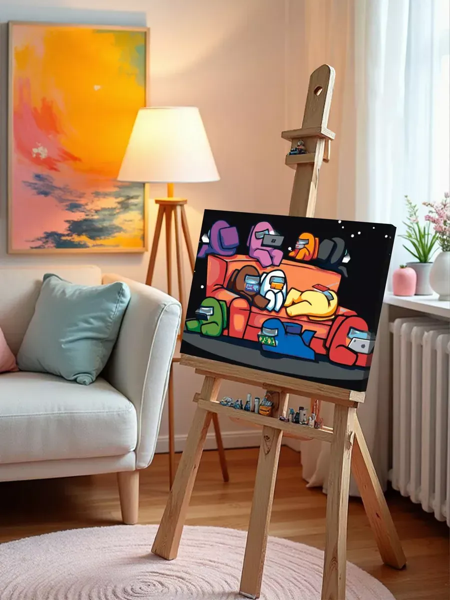 Картина по номерам «Among Us Амонг Ас: Арт с персонажами 6» — картинка 9