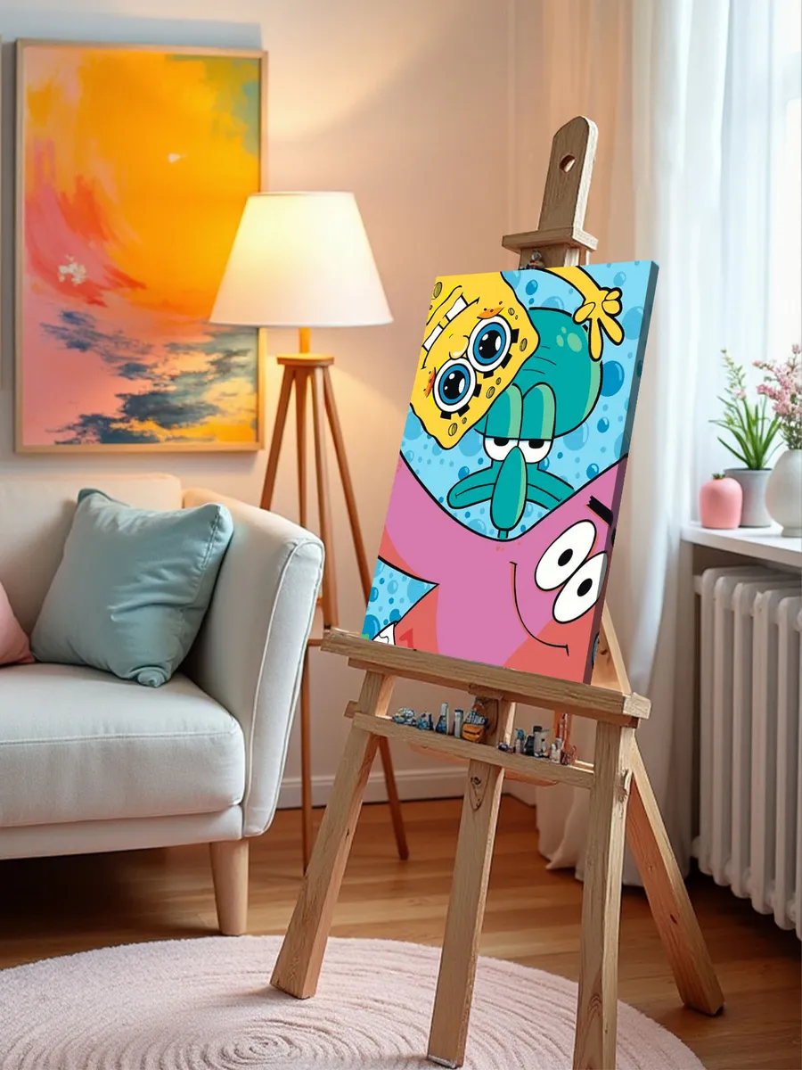 Картина по номерам «Губка Спанч Боб, Патрик и Сквидвард» — картинка 9