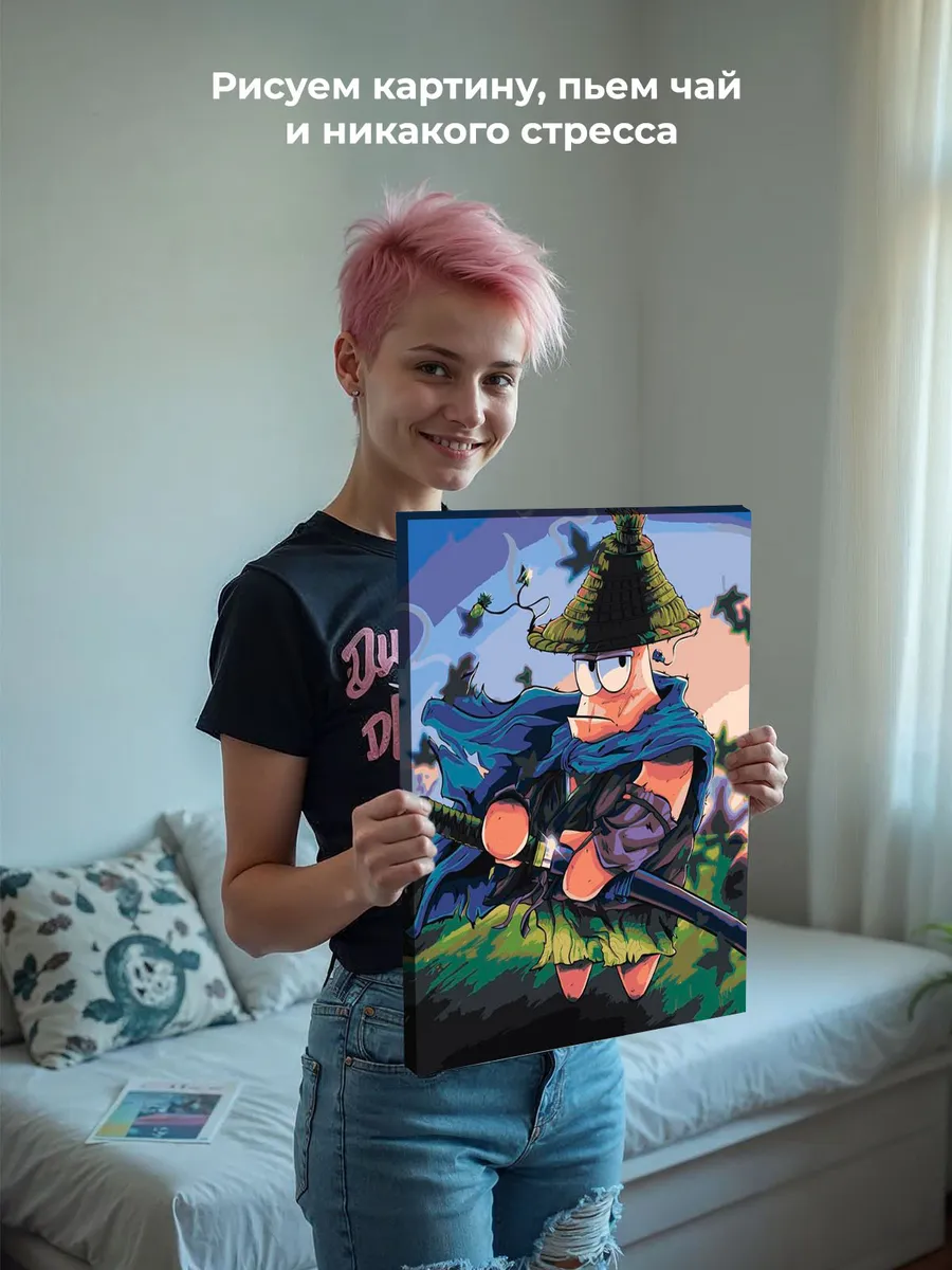 Картина по номерам «Губка Спанч Боб: Патрик самурай» — картинка 6