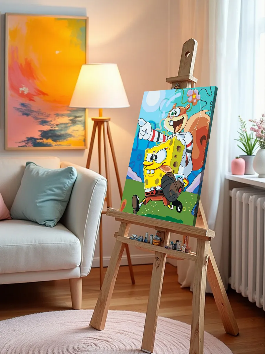 Картина по номерам «Губка Спанч Боб и белка Сэнди 2» — картинка 10