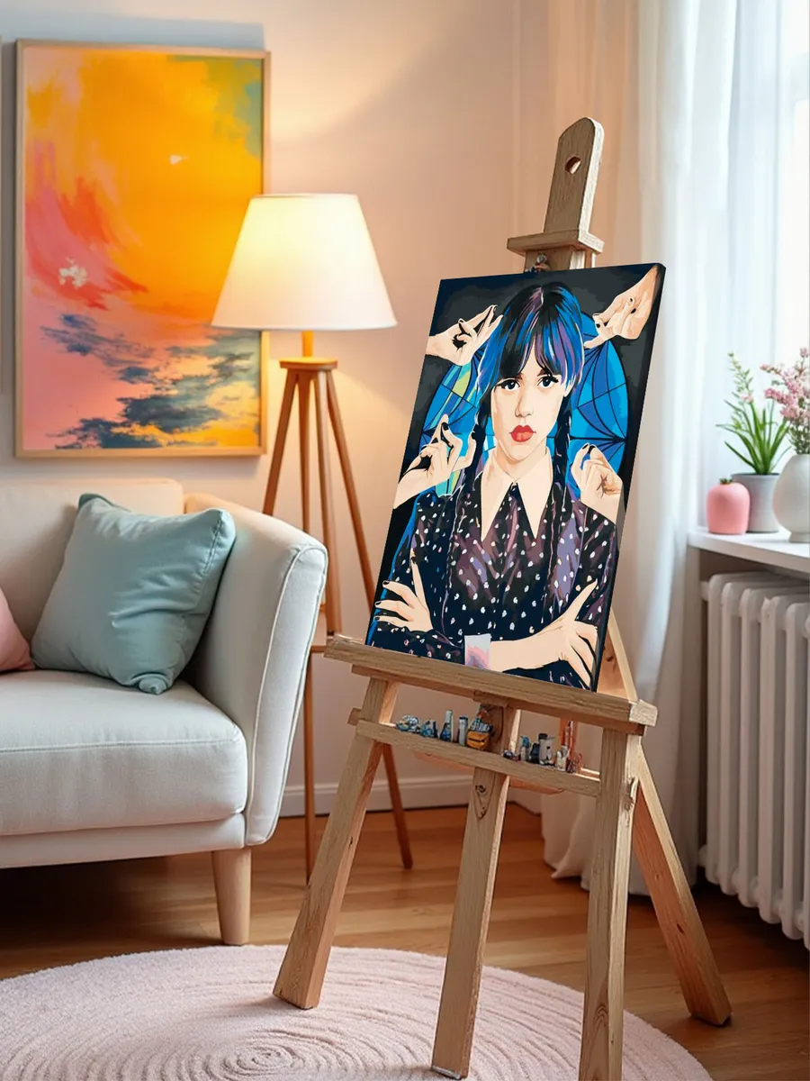 Картина по номерам «Wednesday Уэнсдей Аддамс: Арт с руками» — картинка 9