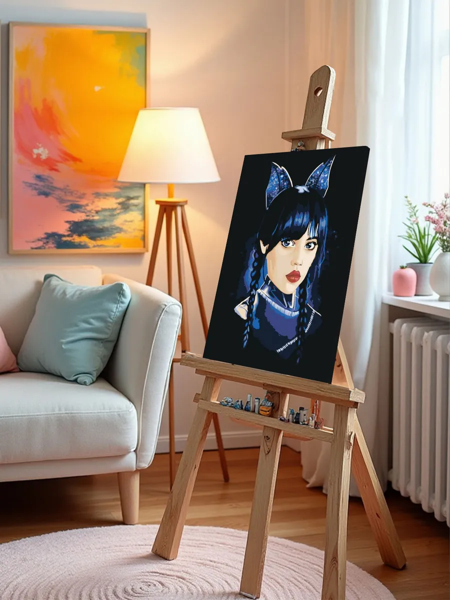 Картина по номерам «Wednesday Уэнсдей Аддамс: С ушками» — картинка 9