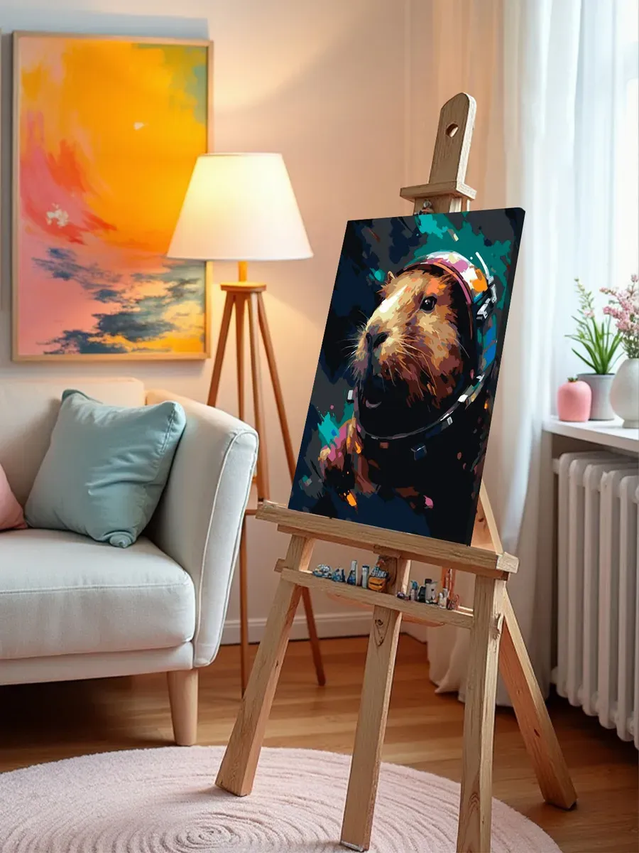 Картина по номерам «Капибара космонавт» — картинка 9