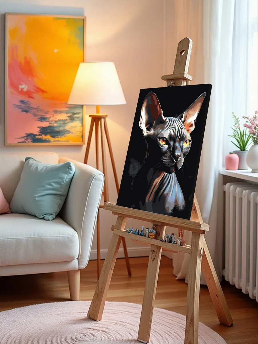 Картина по номерам «Черный кот сфинкс» — картинка 10