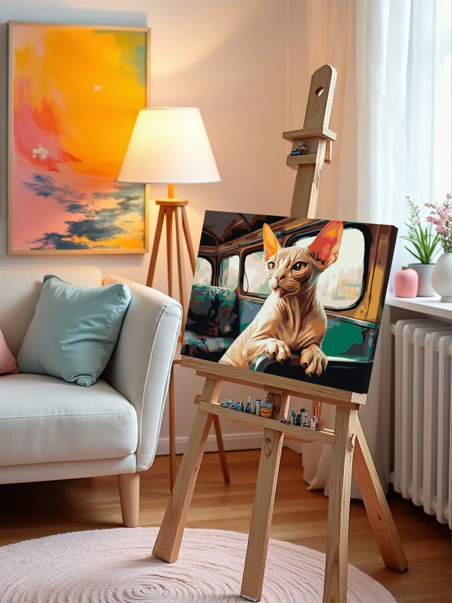 Картина по номерам «Кот сфинкс в автобусе» — картинка 9
