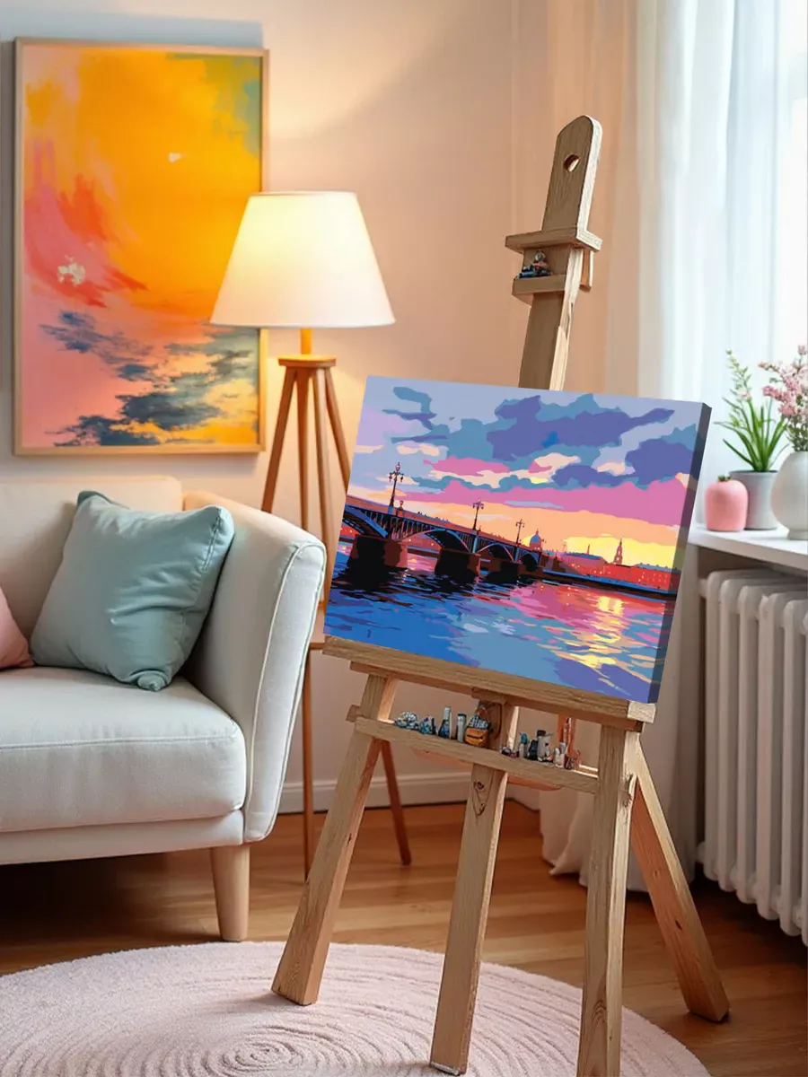 Картина по номерам «Питер: Мост через Неву» — картинка 9