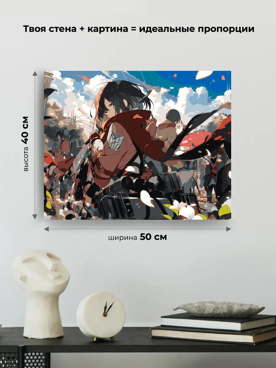 Картина по номерам «Аниме Атака Титанов: Микаса Аккерман 2» — картинка 3