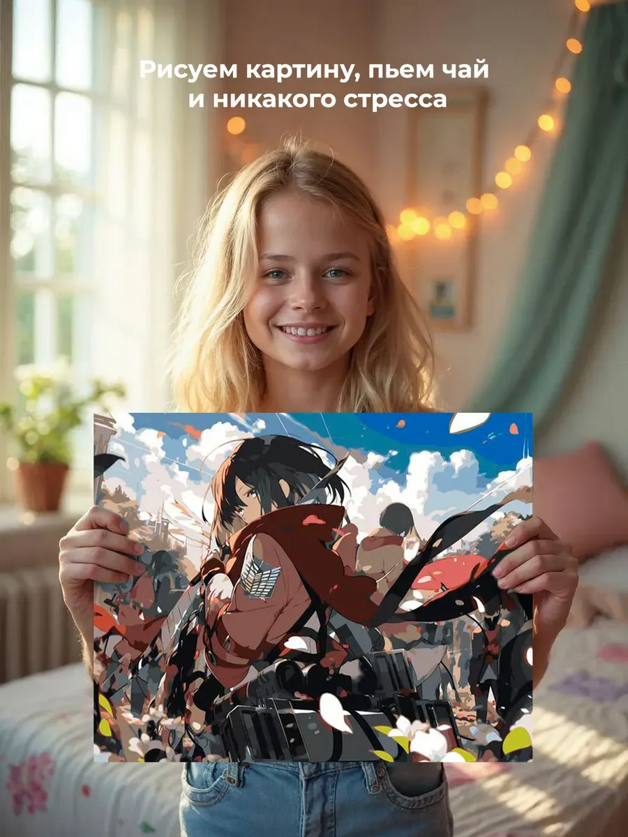 Картина по номерам «Аниме Атака Титанов: Микаса Аккерман 2» — картинка 6