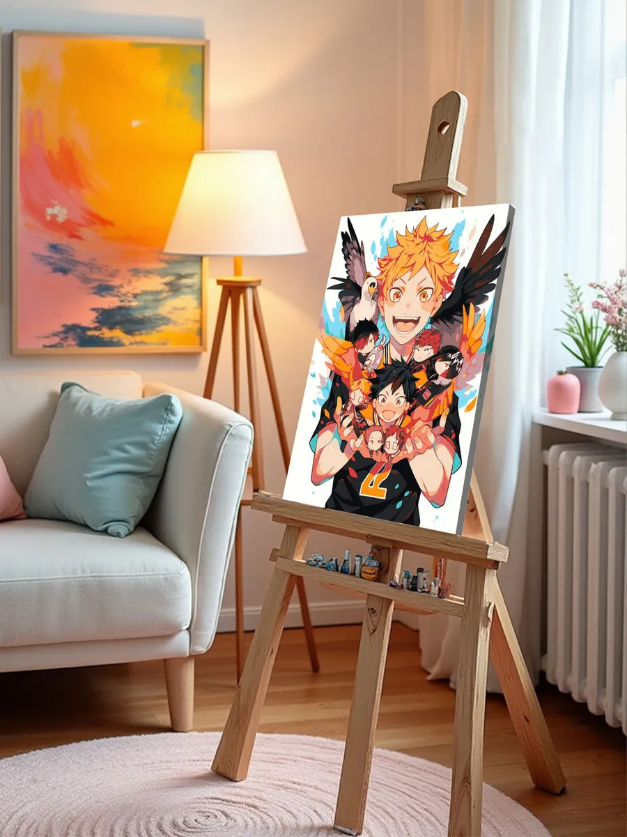 Картина по номерам «Аниме Волейбол Haikyu: Шоё Хината с крыльями» — картинка 9