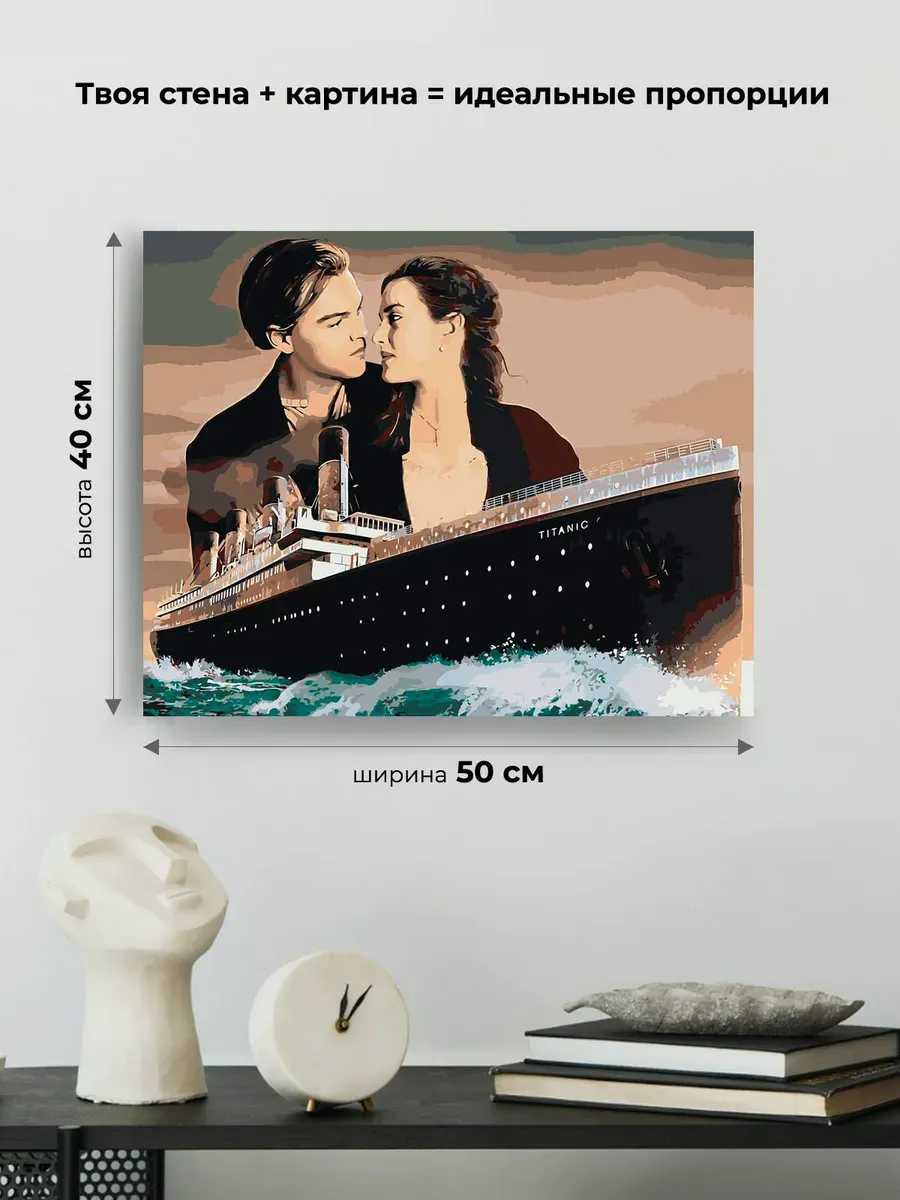 Картина по номерам «Титаник: Джек и Роза с кораблем» — картинка 3