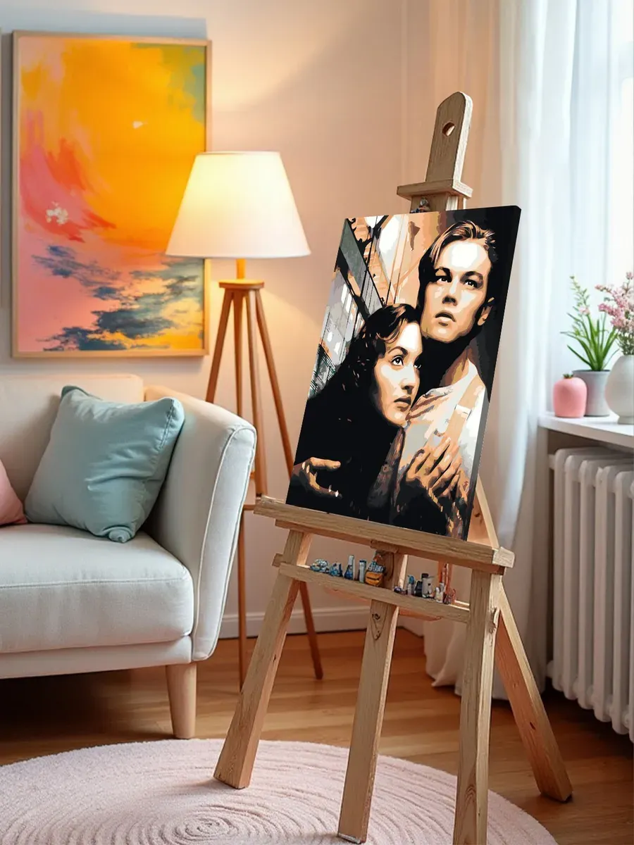 Картина по номерам «Титаник: Джек и Роза на фоне корабля» — картинка 9