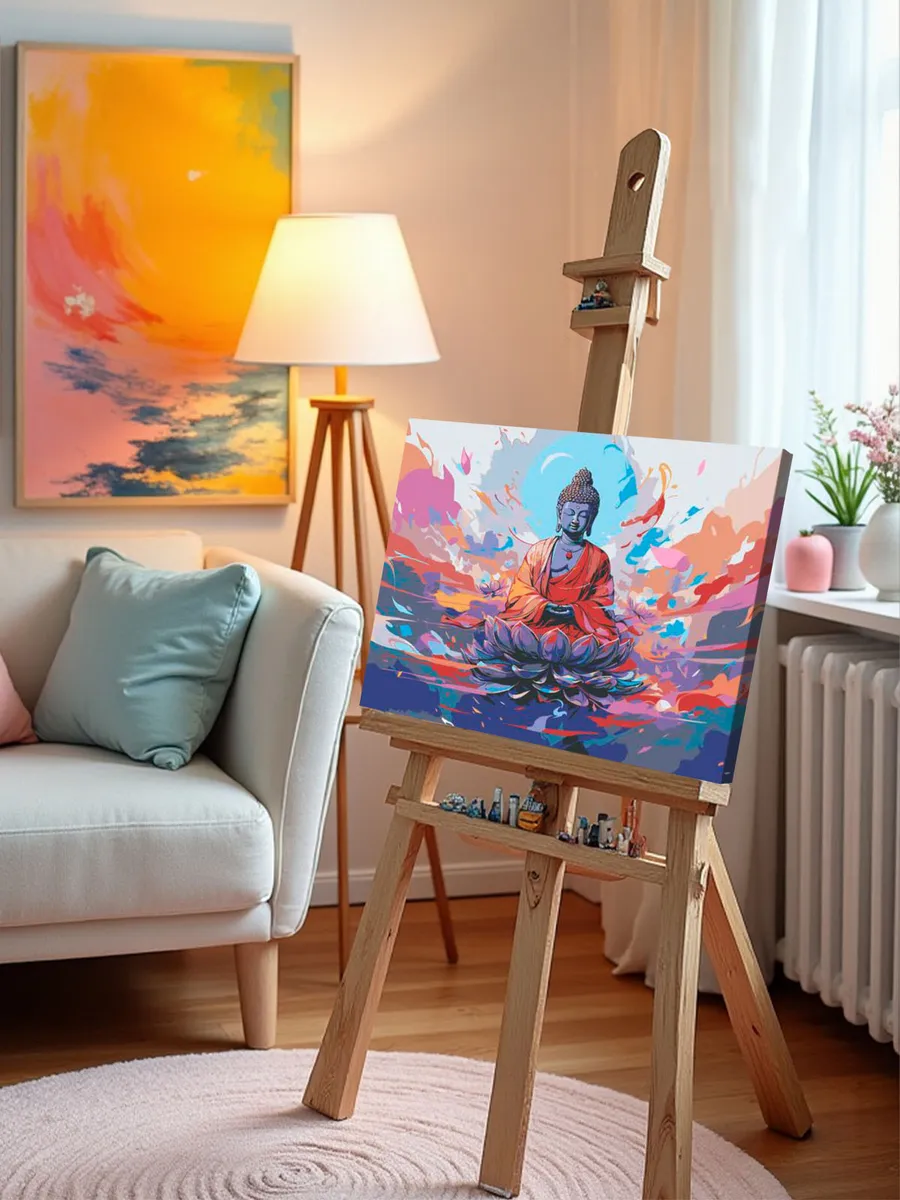 Картина по номерам «Буддизм: Будда на лотосе» — картинка 10