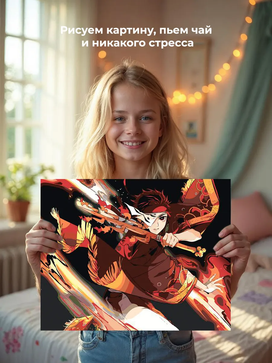 Картина по номерам «Клинок рассекающий демонов: Танджиро Камадо 8» — картинка 6