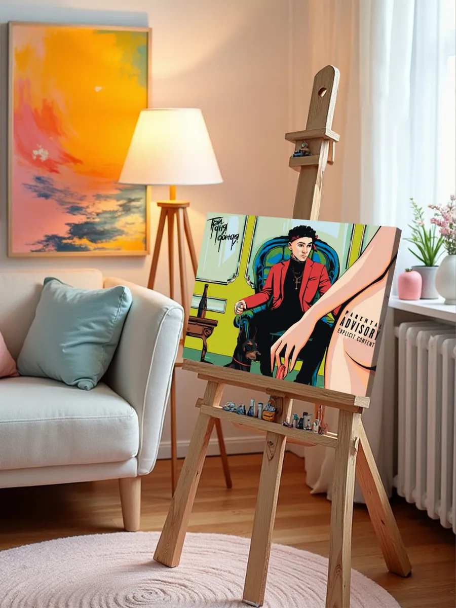 Картина по номерам «Три дня дождя: Глеб с собакой арт» — картинка 9