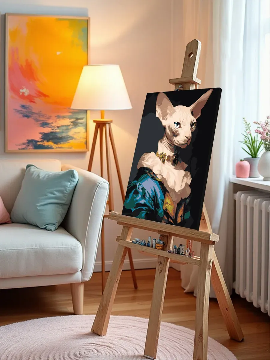 Картина по номерам «Кот сфинкс в средневековой одежде» — картинка 9