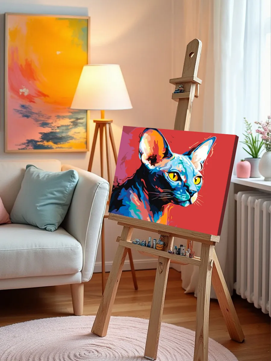 Картина по номерам «Кот сфинкс с желтыми глазами» — картинка 9