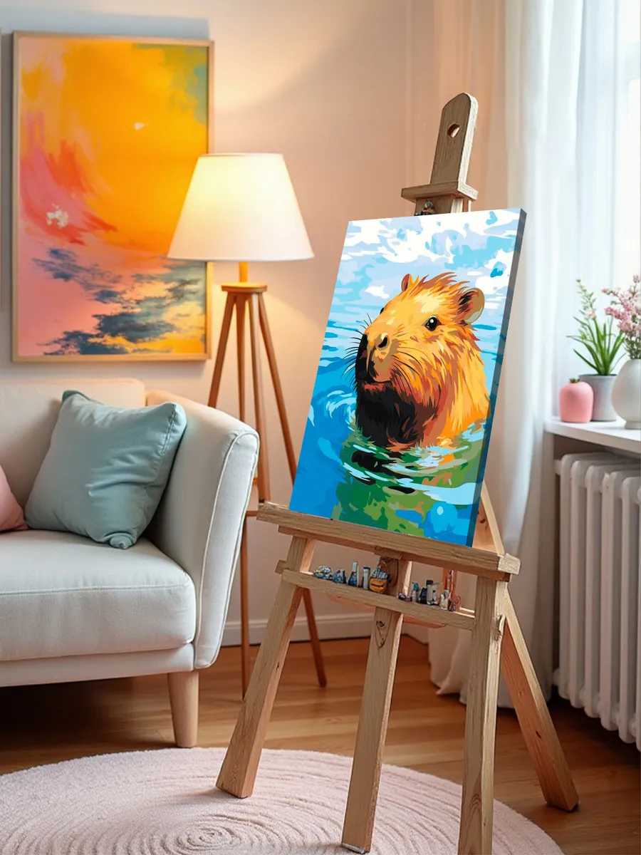 Картина по номерам «Счастливая капибара в воде» — картинка 9