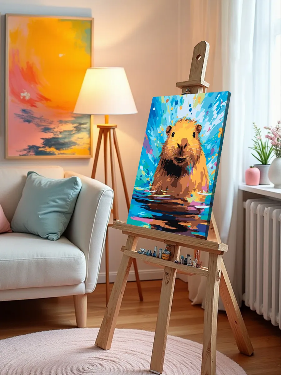 Картина по номерам «Счастливая капибара в воде 2» — картинка 9