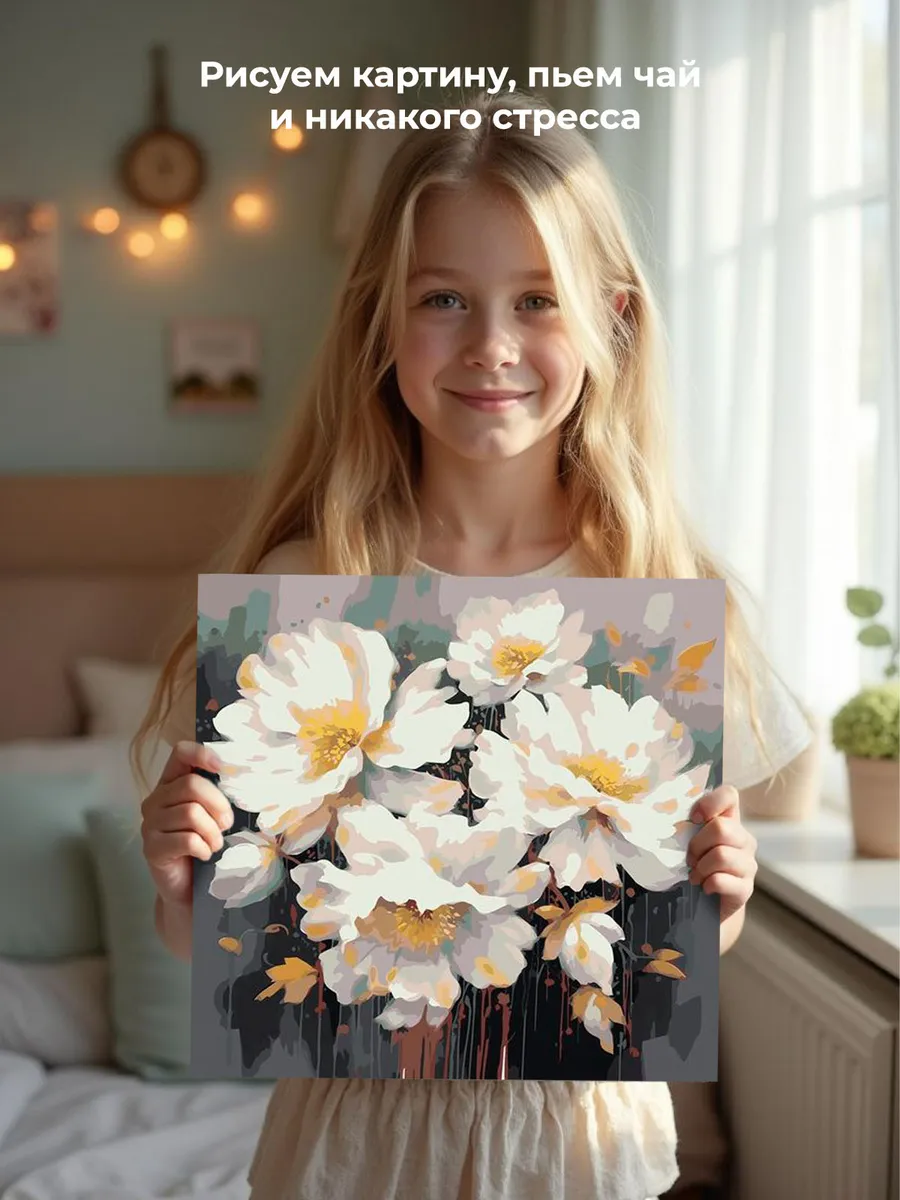 Картина по номерам «Цветы: Нежная композиция 2» — картинка 6