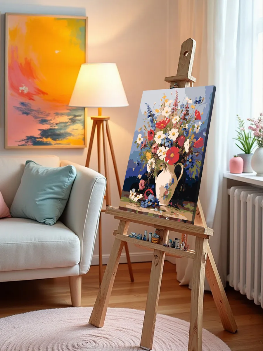 Картина по номерам «Цветы: Яркий букет полевых цветов» — картинка 9