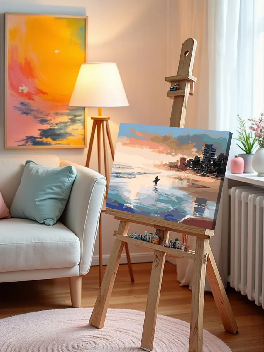 Картина по номерам «Море: Серфер на солнечном пляже» — картинка 10