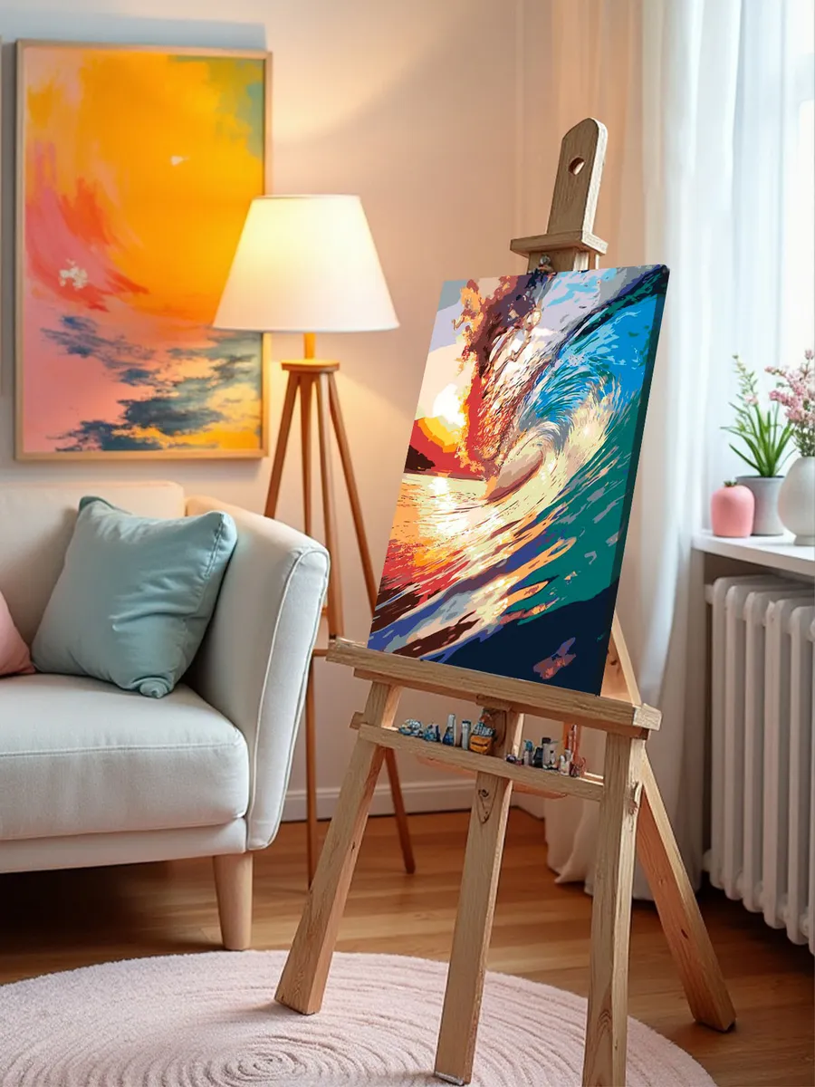 Картина по номерам «Море: Большая волна на закате» — картинка 9