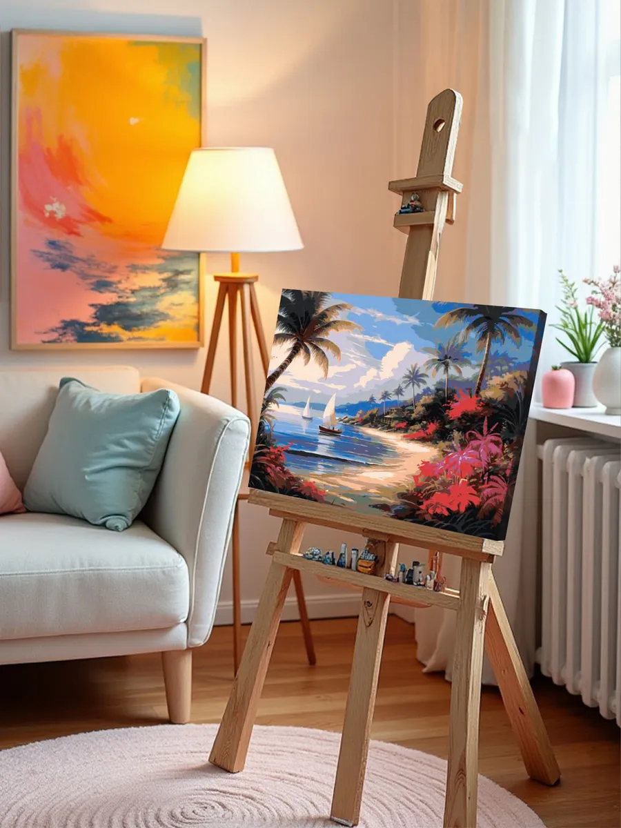 Картина по номерам «Море: Лодки в тропической бухте» — картинка 9